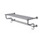 Carolina Crystal Collection 36 Inch Towel Shelf With Double Towel Bar - Matte Gray